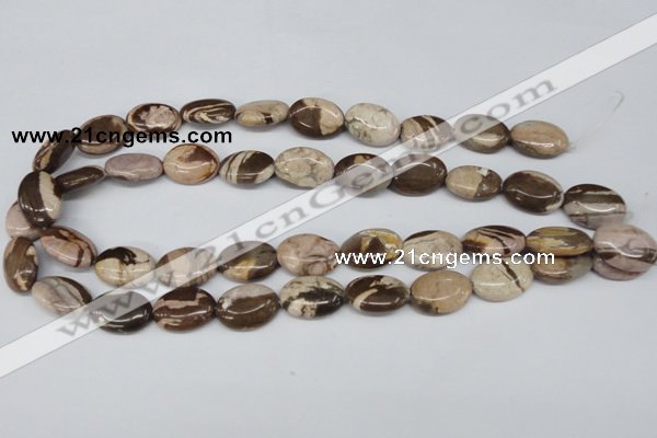 CZJ356 15.5 inches 13*18mm oval zebra jasper beads wholesale