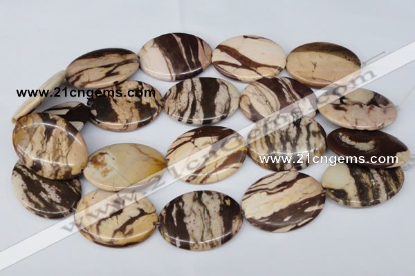 CZJ360 15.5 inches 30*40mm oval zebra jasper beads wholesale