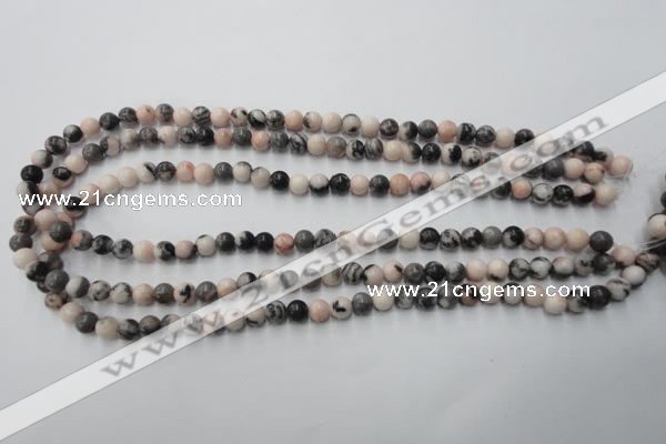 CZJ401 15.5 inches 6mm round pink zebra jasper beads wholesale