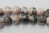 CZJ403 15.5 inches 10mm round pink zebra jasper beads wholesale