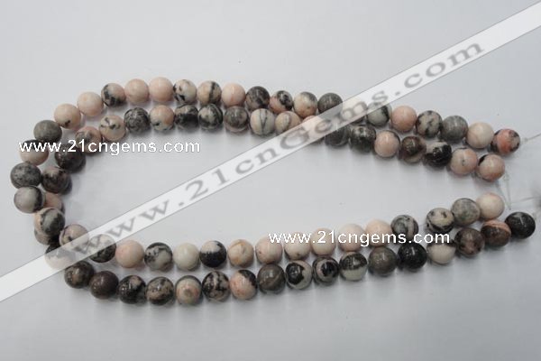 CZJ404 15.5 inches 12mm round pink zebra jasper beads wholesale