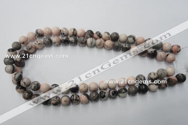 CZJ405 15.5 inches 14mm round pink zebra jasper beads wholesale