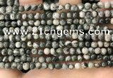 CZJ410 15.5 inches 4mm round green zebra jasper beads wholesale