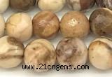 CZJ430 15 inches 6mm faceted round Australian zebra jasper beads