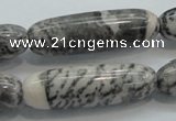 CZJ50 16 inches 12*40mm Cylinder zebra jasper gemstone beads wholesale