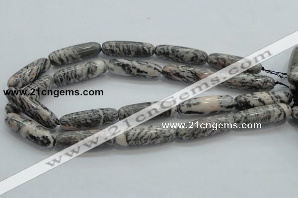 CZJ50 16 inches 12*40mm Cylinder zebra jasper gemstone beads wholesale