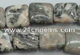 CZJ51 16 inches 20*20mm square zebra jasper gemstone beads wholesale