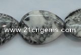 CZJ55 16 inches 22*30mm teardrop zebra jasper gemstone beads wholesale