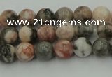 CZJ550 15.5 inches 4mm round pink zebra jasper beads wholesale