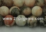 CZJ552 15.5 inches 8mm round pink zebra jasper beads wholesale