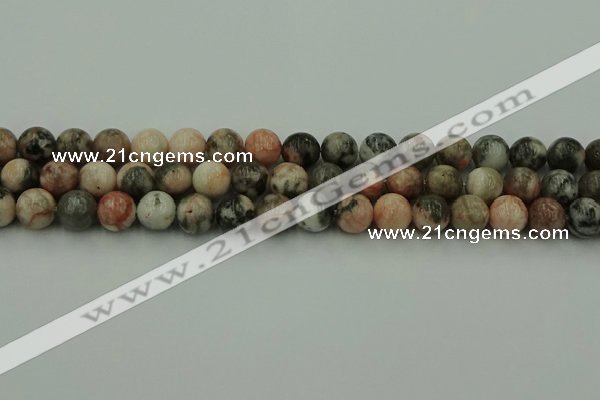 CZJ552 15.5 inches 8mm round pink zebra jasper beads wholesale