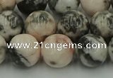 CZJ554 15.5 inches 12mm round pink zebra jasper beads wholesale