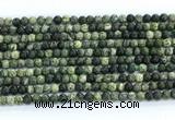 CZJ570 15.5 inches 4mm round green zebra jasper gemstone beads