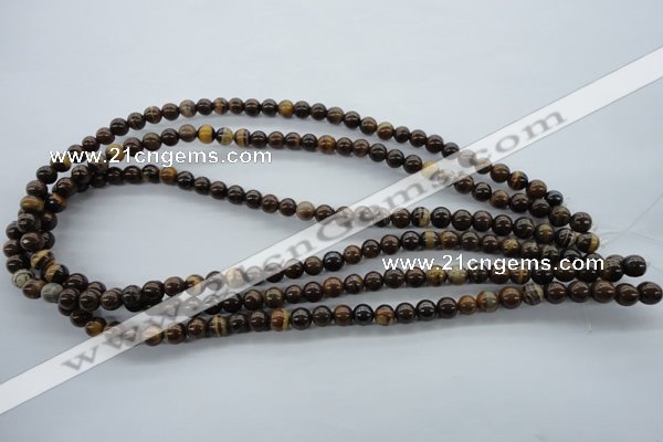 CZJ69 15.5 inches 6mm round iron zebra jasper beads wholesale