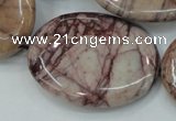 CZJ85 16 inches 30*40mm oval red zebra jasper beads wholesale