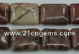 CZJ86 16 inches 15*20mm rectangle red zebra jasper beads wholesale