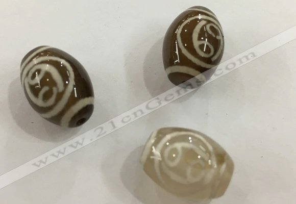 DZI303 10*14mm drum tibetan agate dzi beads wholesale