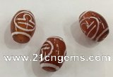 DZI317 10*14mm drum tibetan agate dzi beads wholesale