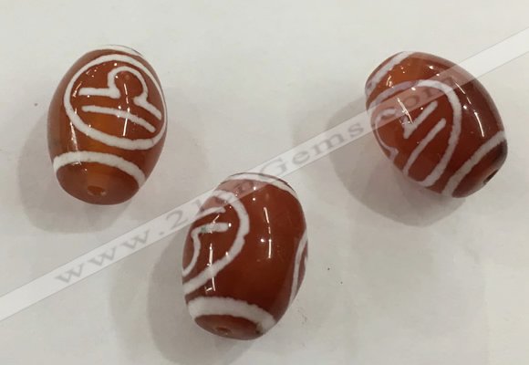 DZI317 10*14mm drum tibetan agate dzi beads wholesale