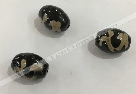 DZI340 10*14mm drum tibetan agate dzi beads wholesale