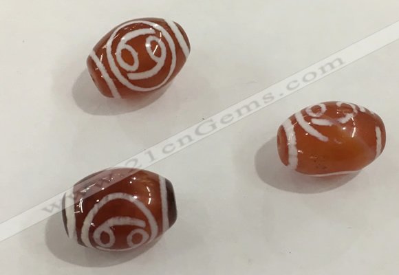 DZI377 10*14mm drum tibetan agate dzi beads wholesale