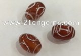 DZI379 10*14mm drum tibetan agate dzi beads wholesale