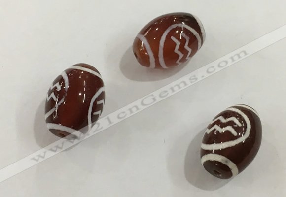 DZI381 10*14mm drum tibetan agate dzi beads wholesale