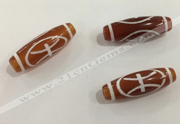 DZI432 10*30mm drum tibetan agate dzi beads wholesale