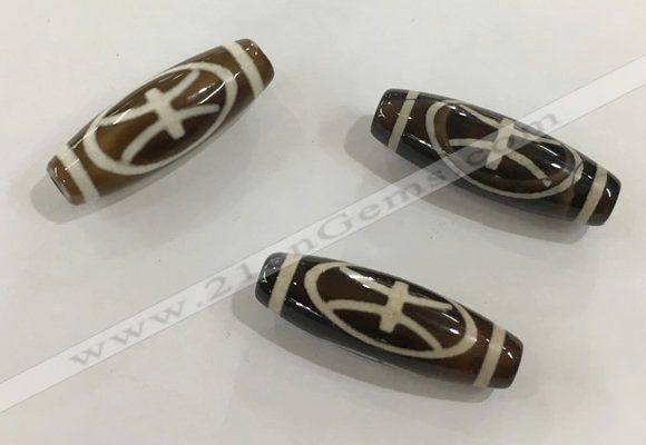 DZI460 10*30mm drum tibetan agate dzi beads wholesale