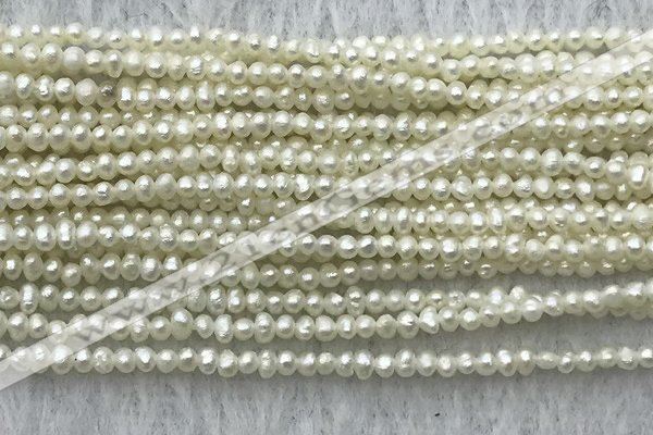 FWP02 14.5 inches 1.5mm - 1.8mm potato white freshwater pearl strands