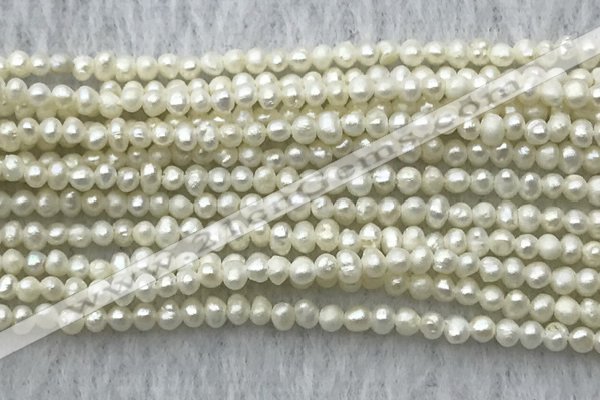 FWP05 14.5 inches 2mm - 2.5mm potato white freshwater pearl strands