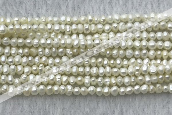 FWP07 14.5 inches 2mm - 3mm potato white freshwater pearl strands