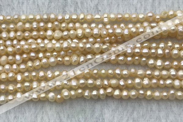 FWP08 14.5 inches 2mm - 3mm potato pink freshwater pearl strands
