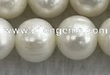 FWP103 15 inches 9mm - 10mm potato white freshwater pearl strands