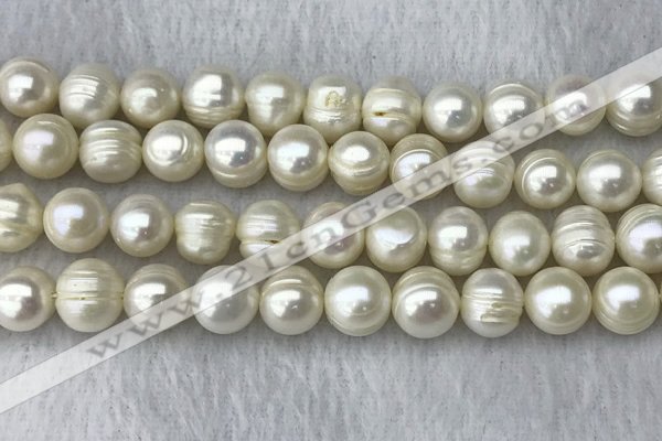 FWP110 15 inches 10mm - 11mm potato white freshwater pearl strands