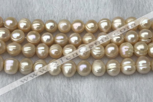 FWP111 15 inches 10mm - 11mm potato pink freshwater pearl strands