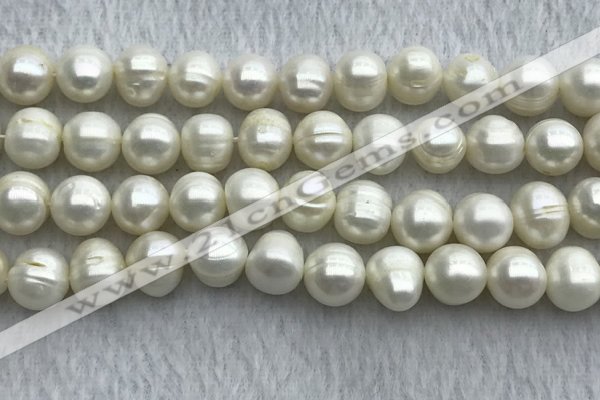 FWP112 15 inches 10mm - 11mm potato white freshwater pearl strands