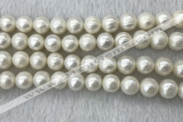 FWP114 15 inches 10mm - 11mm potato white freshwater pearl strands