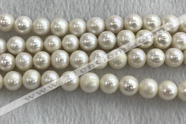 FWP116 15 inches 10mm - 11mm potato white freshwater pearl strands