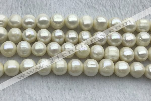 FWP125 15 inches 11mm - 12mm potato white freshwater pearl strands