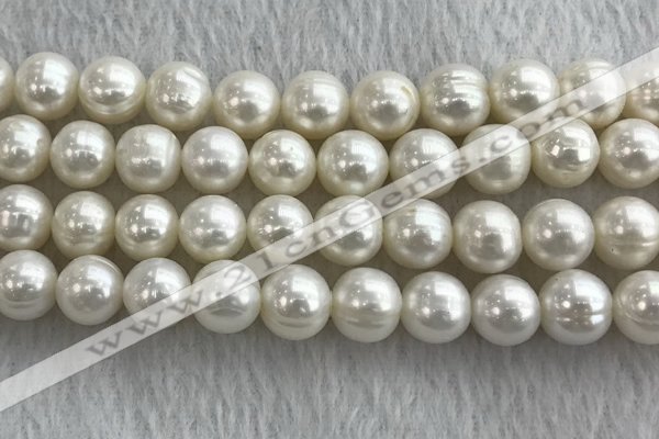 FWP129 15 inches 10mm - 11mm potato white freshwater pearl strands