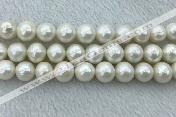 FWP135 15 inches 12mm - 13mm potato white freshwater pearl strands