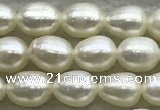 FWP163 14.5 inches 4.2mm - 4.8mm rice white freshwater pearl strands