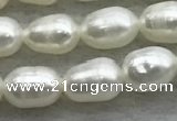 FWP167 14.5 inches 4mm - 5mm rice white freshwater pearl strands