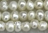 FWP17 14.5 inches 3.2mm - 3.7mm potato white freshwater pearl strands