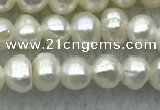 FWP21 14.5 inches 3mm - 3.5mm potato white freshwater pearl strands