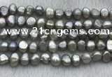 FWP246 15 inches 7mm - 8mm baroque grey freshwater pearl strands