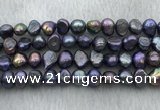 FWP247 15 inches 7mm - 8mm baroque black freshwater pearl strands