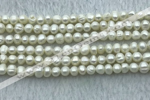 FWP25 14.5 inches 4mm - 4.5mm potato white freshwater pearl strands