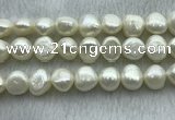 FWP260 15 inches 11mm - 12mm baroque white freshwater pearl strands